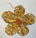 Palmblatt-Rattan Deko-Blume gelb